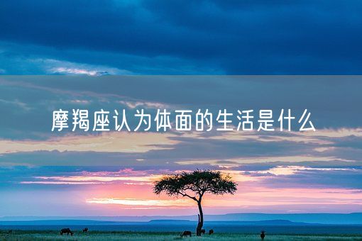 摩羯座认为体面的生活是什么(图1)