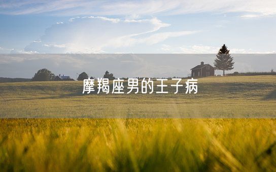 摩羯座男的王子病(图1)