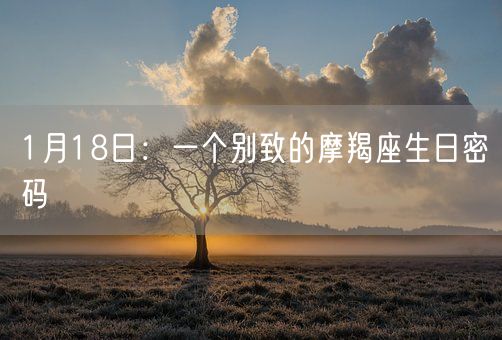 1月18日：一个别致的摩羯座生日密码(图1)