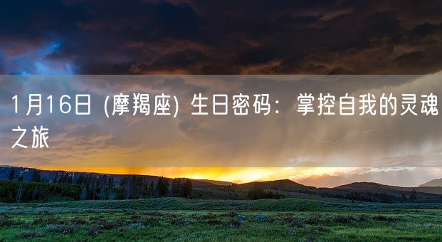 1月16日 (摩羯座) 生日密码：掌控自我的灵魂之旅(图1)