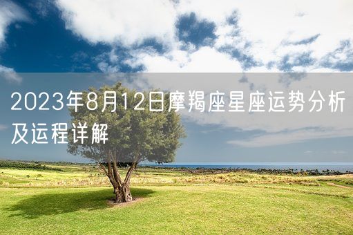 2023年8月12日摩羯座星座运势分析及运程详解(图1)