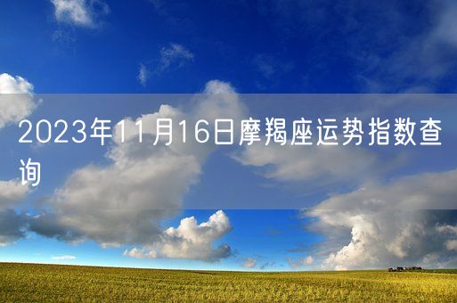2023年11月16日摩羯座运势指数查询(图1)