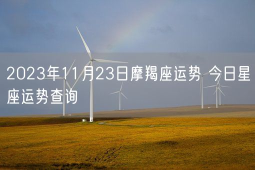 2023年11月23日摩羯座运势 今日星座运势查询(图1)