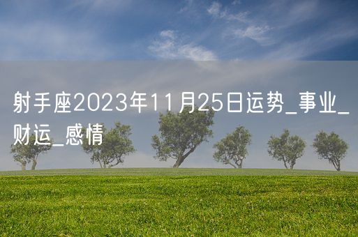 射手座2023年11月25日运势_事业_财运_感情(图1)