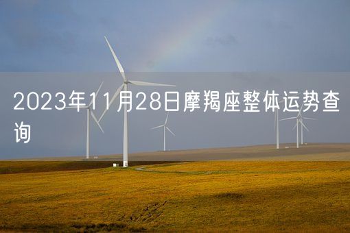2023年11月28日摩羯座整体运势查询(图1)