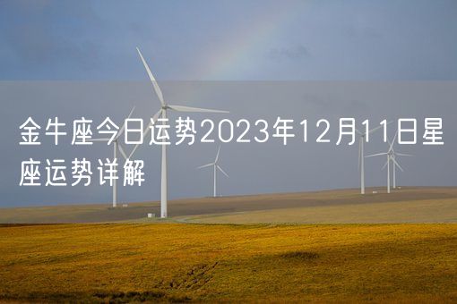 金牛座今日运势2023年12月11日星座运势详解(图1)