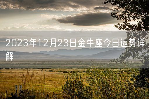 2023年12月23日金牛座今日运势详解(图1)