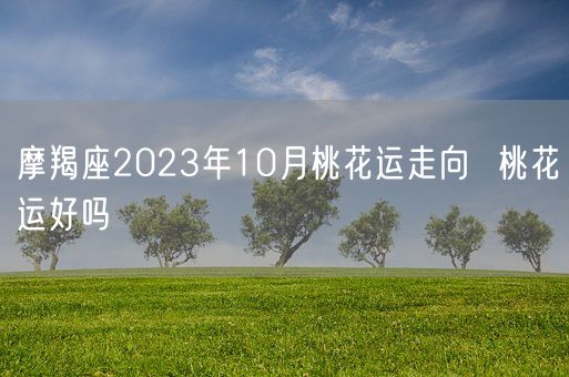 摩羯座2023年10月桃花运走向  桃花运好吗(图1)