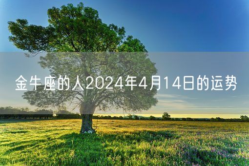 金牛座的人2024年4月14日的运势(图1)