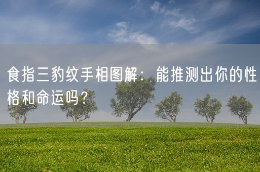 食指三豹纹手相图解：能推测出你的性格和命运吗？(图1)