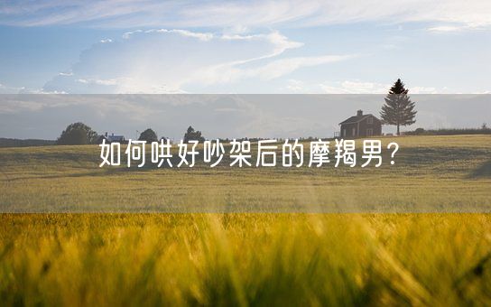 如何哄好吵架后的摩羯男？(图1)