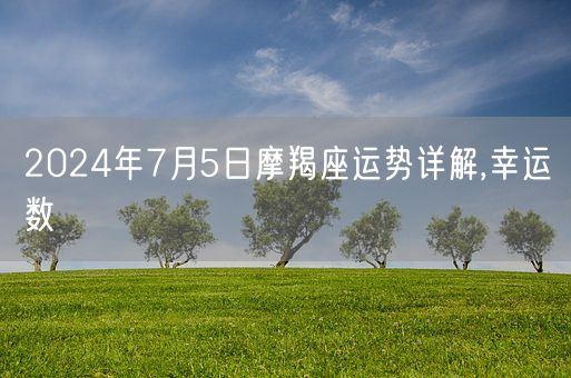 2024年7月5日摩羯座运势详解,幸运数(图1)