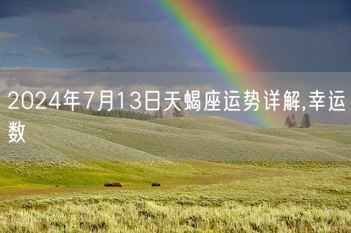2024年7月13日天蝎座运势详解,幸运数(图1)