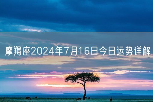 摩羯座2024年7月16日今日运势详解(图1)