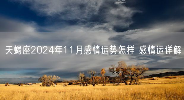 天蝎座2024年11月感情运势怎样 感情运详解(图1)