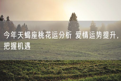 今年天蝎座桃花运分析 爱情运势提升，把握机遇(图1)