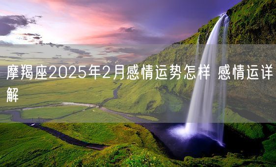 摩羯座2025年2月感情运势怎样 感情运详解(图1)