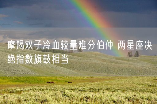 摩羯双子冷血较量难分伯仲 两星座决绝指数旗鼓相当(图1)