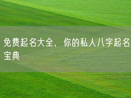 免费起名大全,你的私人八字起名宝典(图1) 免费起名大全,你的私人八字起名宝典(图1)