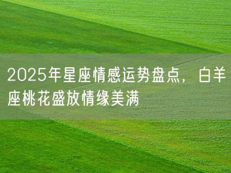 2025年星座情感运势盘点，白羊座桃花盛放情缘美满(图1)