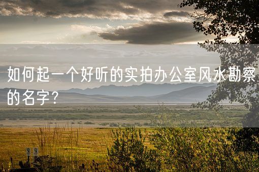 如何起一个好听的实拍办公室风水勘察的名字?(图1) 如何起一个好听的实拍办公室风水勘察的名字?(图1)