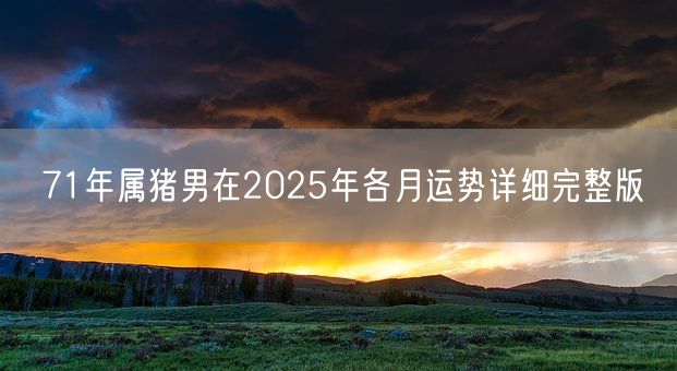 71年属猪男在2025年各月运势详细完整版(图1) 71年属猪男在2025年各月运势详细完整版(图1)