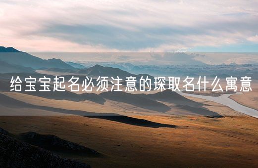 给宝宝起名必须注意的琛取名什么寓意(图1) 给宝宝起名必须注意的琛取名什么寓意(图1)