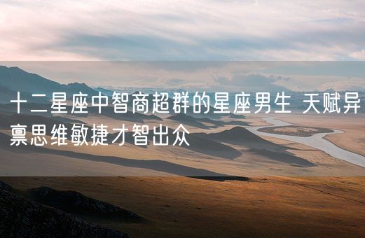 十二星座中智商超群的星座男生 天赋异禀思维敏捷才智出众(图1)
