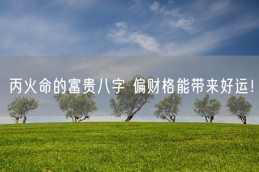 丙火命的富贵八字 偏财格能带来好运！(图1)
