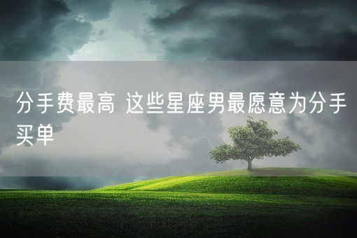 分手费最高 这些星座男最愿意为分手买单(图1)