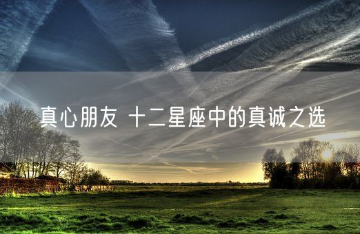真心朋友 十二星座中的真诚之选(图1)