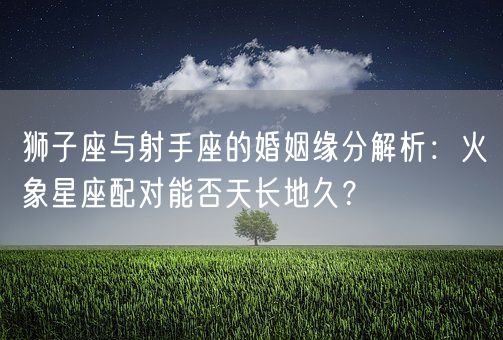 狮子座与射手座的婚姻缘分解析：火象星座配对能否天长地久？(图1)