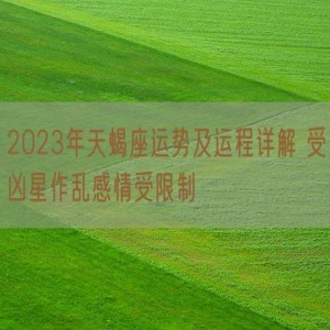 2023年天蝎座运势及运程详解 受凶星作乱感情受限制