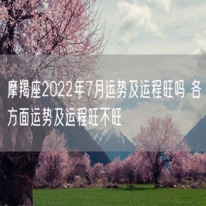 摩羯座2022年7月运势及运程旺吗 各方面运势及运程旺不旺