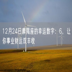 12月24日摩羯座的幸运数字：6，让你事业财运双丰收