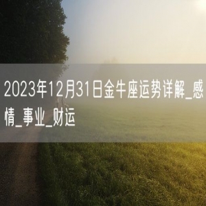 2023年12月31日金牛座运势详解_感情_事业_财运