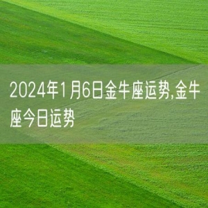 2024年1月6日金牛座运势,金牛座今日运势