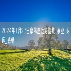 2024年1月27日摩羯座运势指数_事业_财运_感情