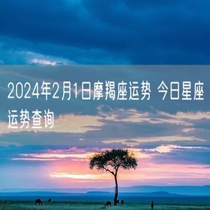 2024年2月1日摩羯座运势 今日星座运势查询