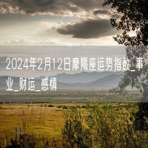 2024年2月12日摩羯座运势指数_事业_财运_感情