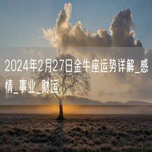 2024年2月27日金牛座运势详解_感情_事业_财运