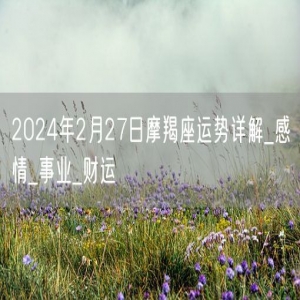 2024年2月27日摩羯座运势详解_感情_事业_财运