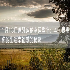 1月13日摩羯座的幸运数字：4，提高你的生活幸福感的秘诀