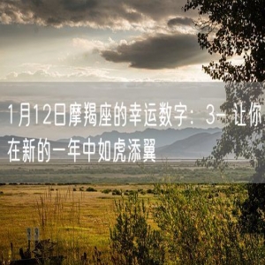 1月12日摩羯座的幸运数字：3- 让你在新的一年中如虎添翼