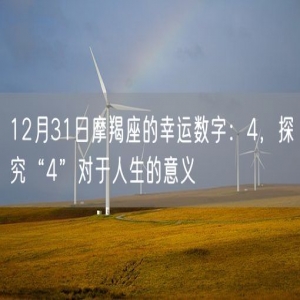 12月31日摩羯座的幸运数字：4，探究“4”对于人生的意义