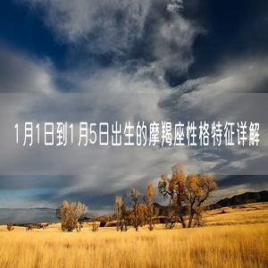 1月1日到1月5日出生的摩羯座性格特征详解