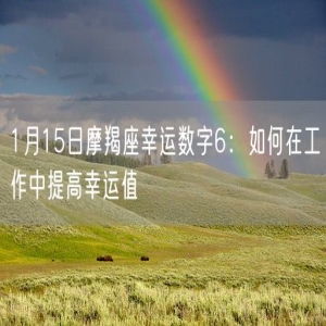 1月15日摩羯座幸运数字6：如何在工作中提高幸运值