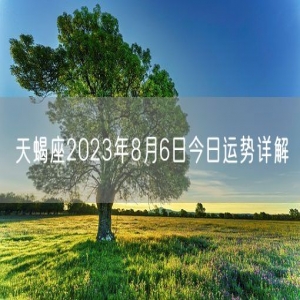 天蝎座2023年8月6日今日运势详解