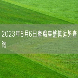 2023年8月6日摩羯座整体运势查询