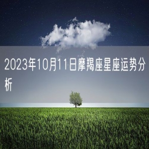 2023年10月11日摩羯座星座运势分析